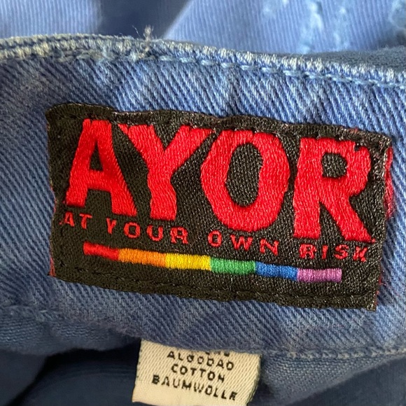 At Your Own Risk Vintage Fold Down Overall Pants - Picture 10 of 11